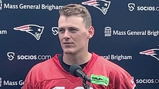 Video: Mac Jones on Hopkins - 'Obviously we'd love to have him but we do have a great group of guys' taken at Gillette Stadium (Patriots)